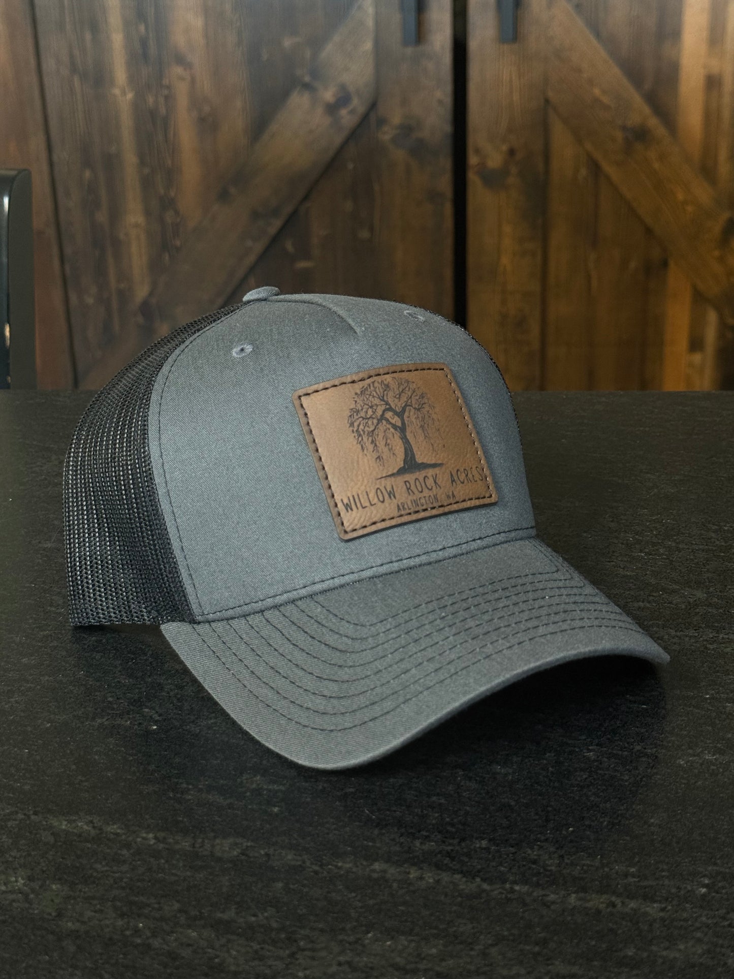 Richardson 112 trucker hat in Charcoal/Black